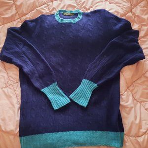 MEN'S LORO PIANA CASHMERE CREWNECK CABLE KNIT SWEATER